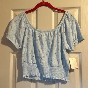 NWT SO blue crop top